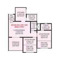 Shantivan Pimpri 2 BHK Floor Plan Image